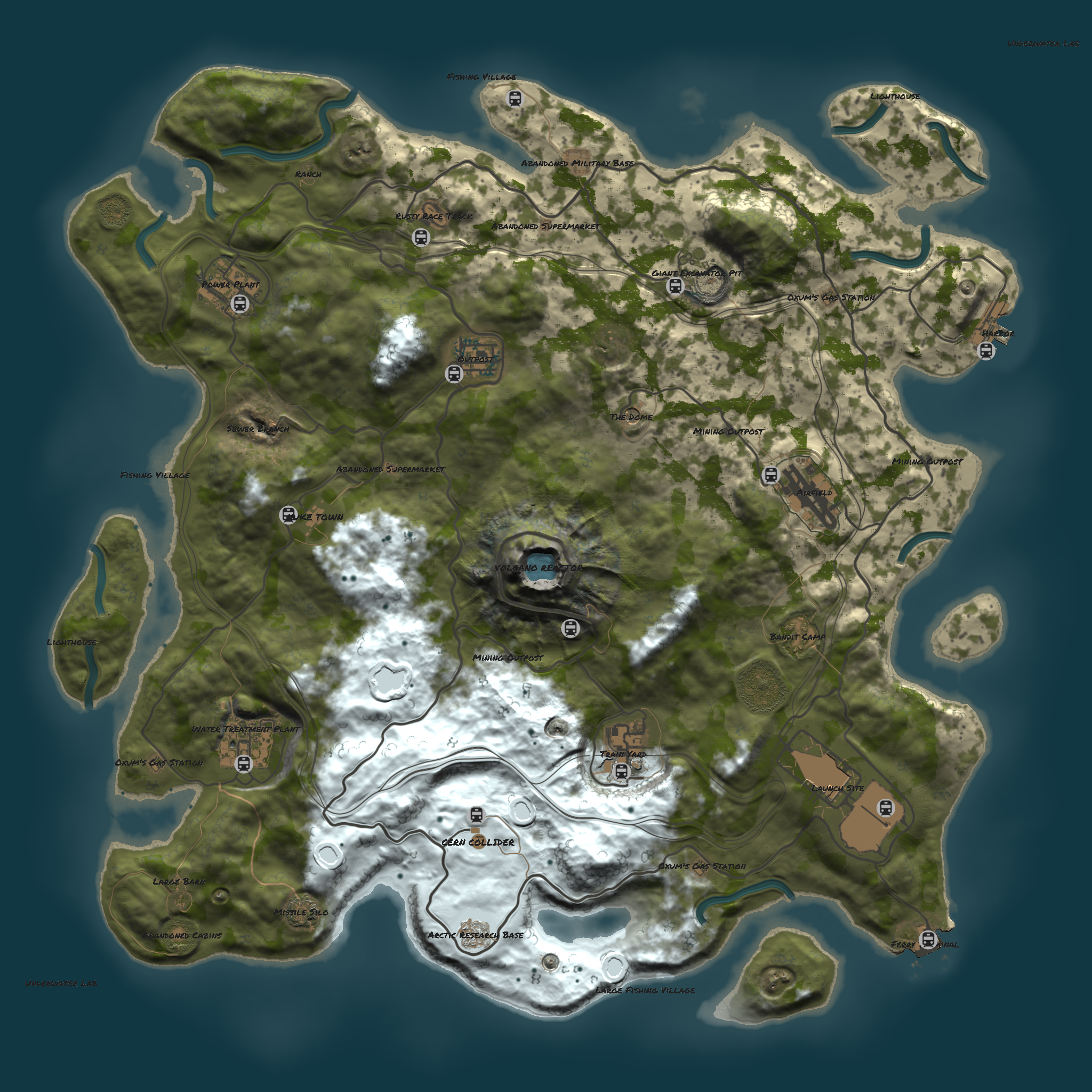Volcano Island Map Tile